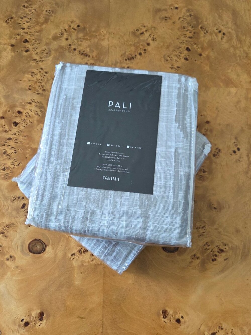 Brand New Set: Z Gallerie PALI Drapery Panels – Silver Gray Shimmer